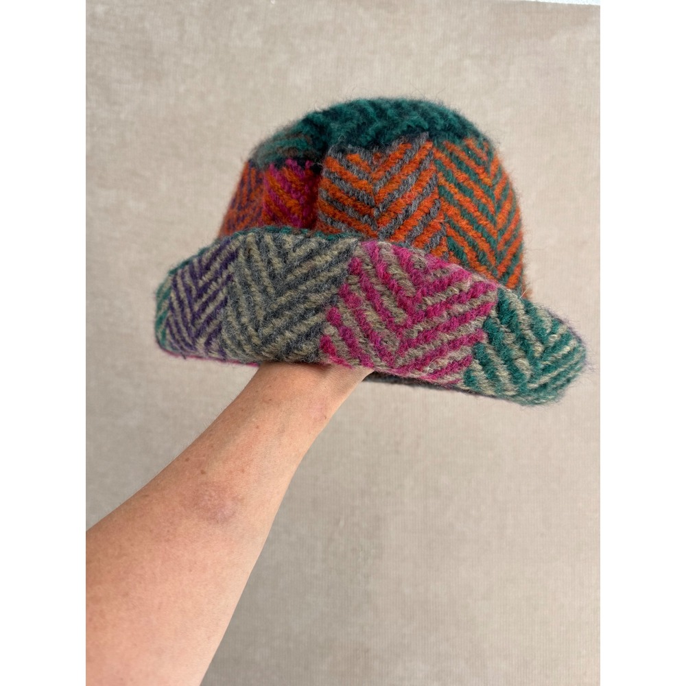 Aran Sweater Market Wool Patchwork Bucket Hat Ireland Herringbone Multicolor
